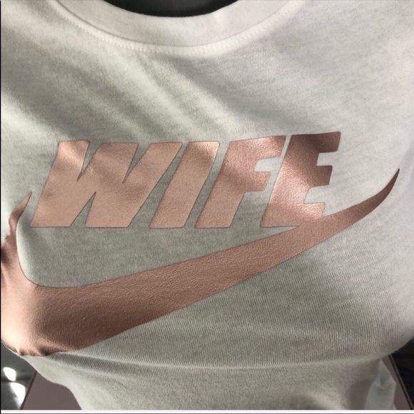 WIFE Swoosh Rose Gold Graphic Tee - Picture 2 of 2
